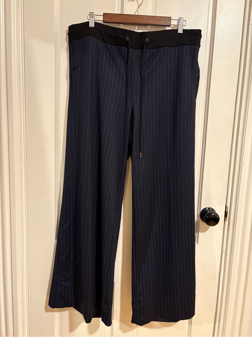 Lane Bryant Ponte Pull-On Stripe Wide Leg Pant - Picture 5 of 13
